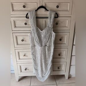 NWT Elegant Silver Sequin Dress mini dress PLUS SIZE